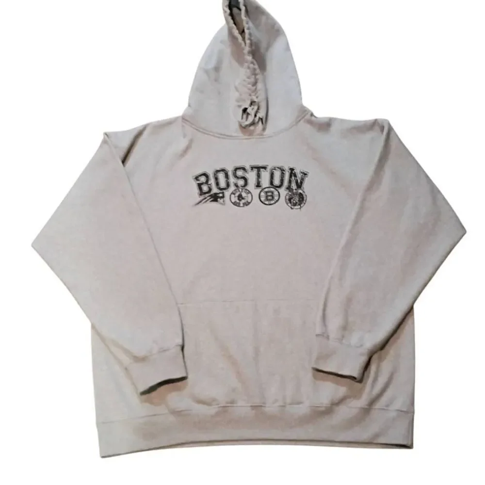 Boston Sports Dynasty Hoodie Men's XXL by United USA Grey Soft